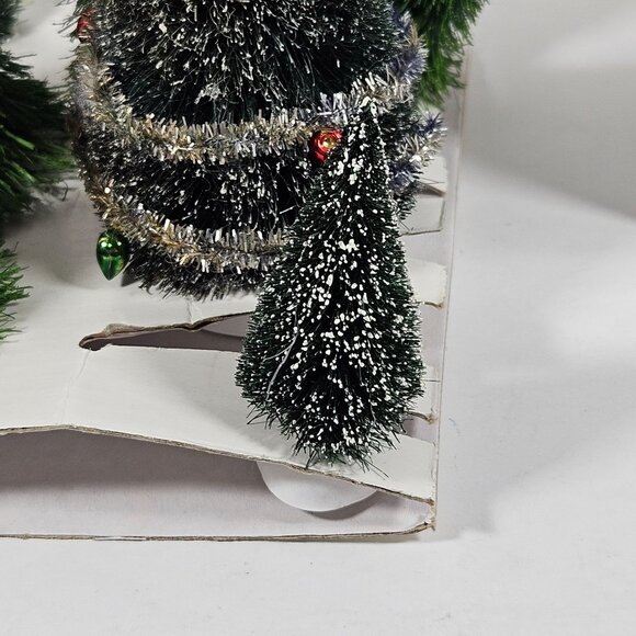 Department 56 Mini Sisal Evergreens Christmas Tree Bush Hedge Pine Trees Lot - Picture 3 of 9